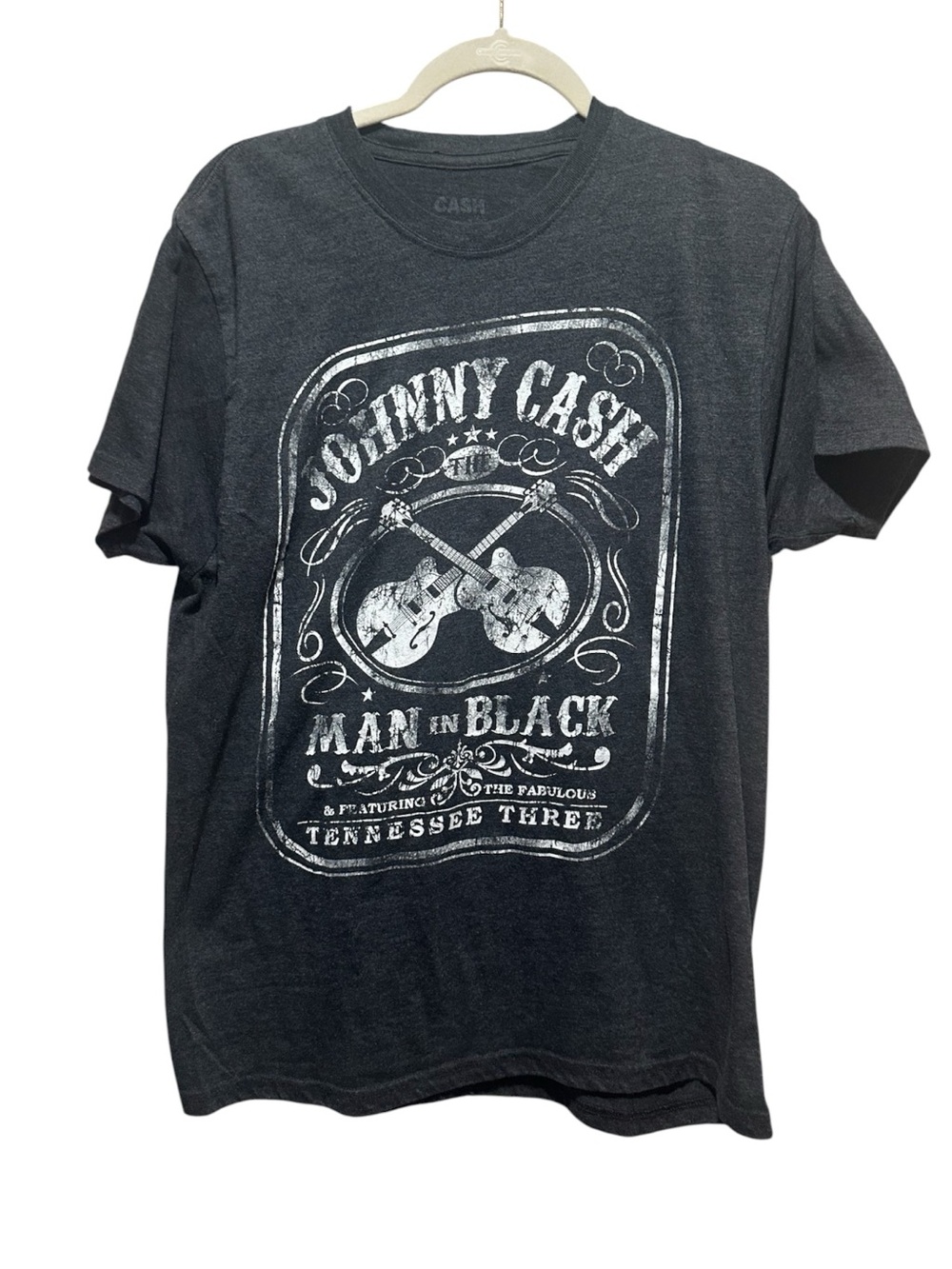Johnny Cash ‘Man in Black' Graphic Tee - Charcoal Gray Size XL